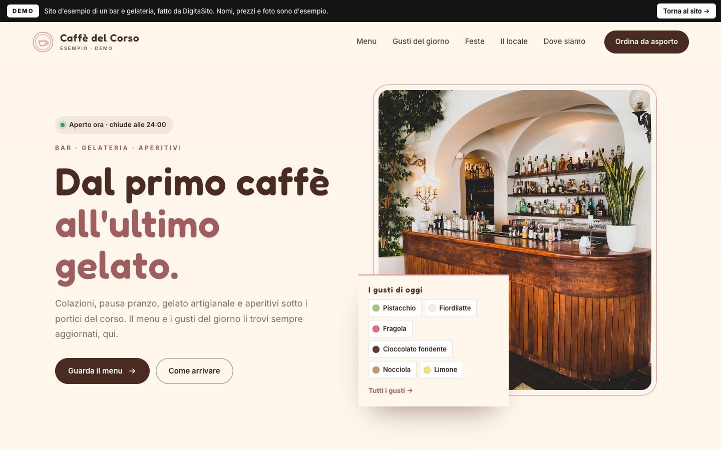 Schermata della demo: Home